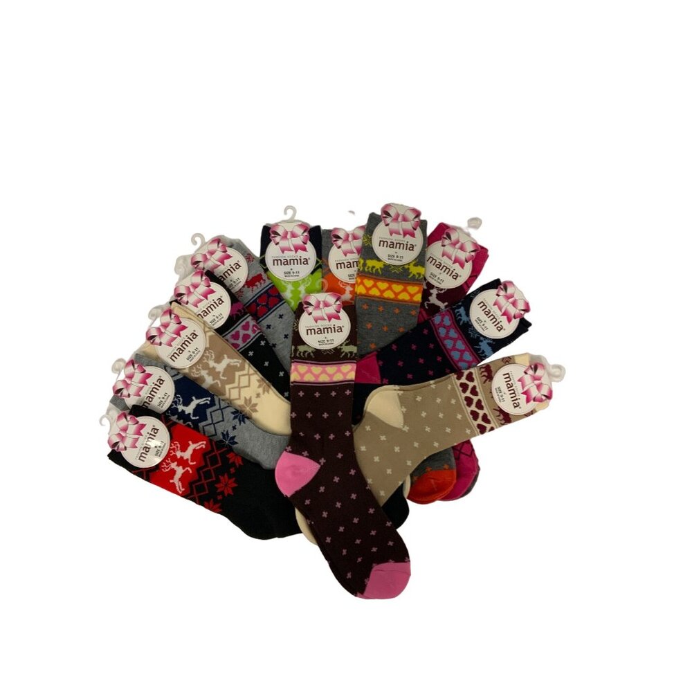 Cozy Winter Wonderland Festive Holiday Socks Multipack 12 Pairs